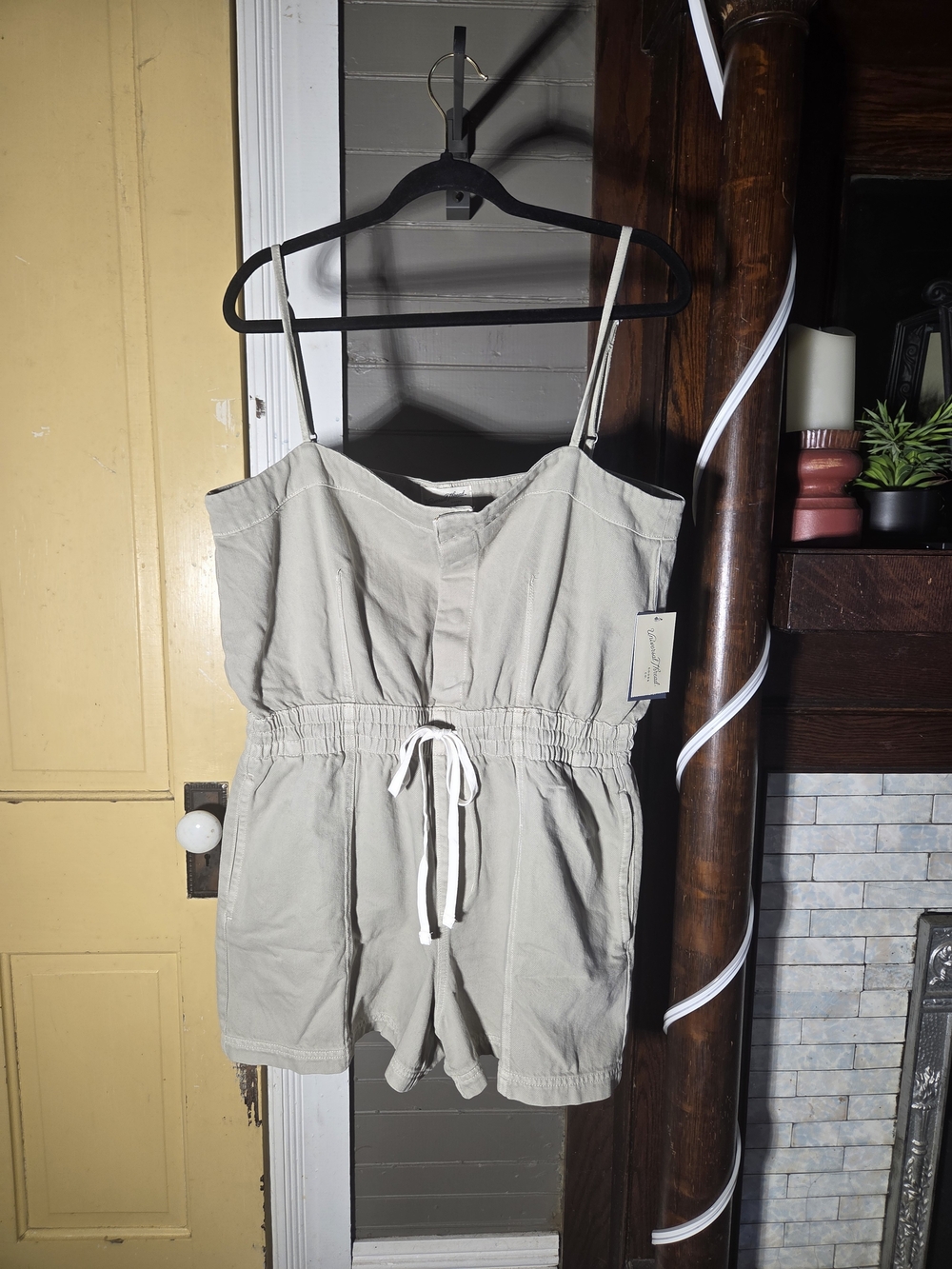 Target Women's Light Gray Tank Romper with Drawstring